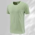 thumbnail image 2 of MIXUE Mens T-Shirts Solid Color Round Neck Short Sleeve Outdoor Quick Drying Running Fitness Summer Sports Comfortable Pullover Tops T Shirts Daily-Wear,Green,XXXL, 2 of 3