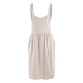 thumbnail image 4 of Douhoow Women Cotton Linen Cross Back Apron Japanese Housework Baking Wrap Florist Dress, 4 of 9