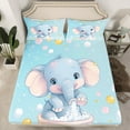 thumbnail image 2 of Manfei Kawaii Cartoon Elephant Queen Sheet Sets,Zoo Animal Flat Sheet,Colorful Ballon Queen Fitted Sheet For Child,Ultra Soft Home Decor,4 Pieces, 2 of 7