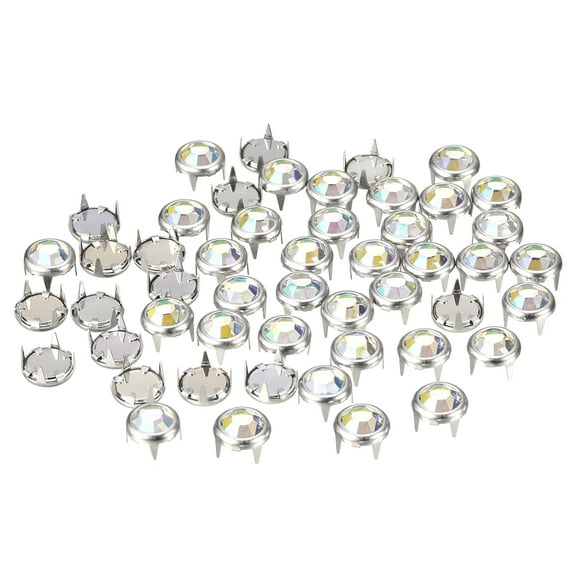 Uxcell 50Pack 8mm Rhinestone Stud Refills Embellishment Decorative Rivets Colorful White