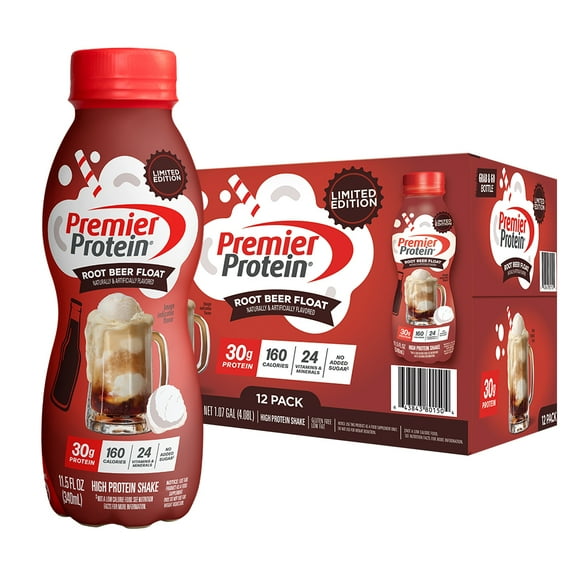 Premier Protein Shake, Root Beer Float Limited Time, 30g Protein, 11.5 fl oz, 12 Ct