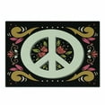 thumbnail image 1 of Hippie Cutting Board, Graphic Peace Sign with Flower Shapes Sixties and Seventies Pacifism or, Decorative Tempered Glass Cutting and Serving Board, Small Size, Multicolor, by Ambesonne, 1 of 1