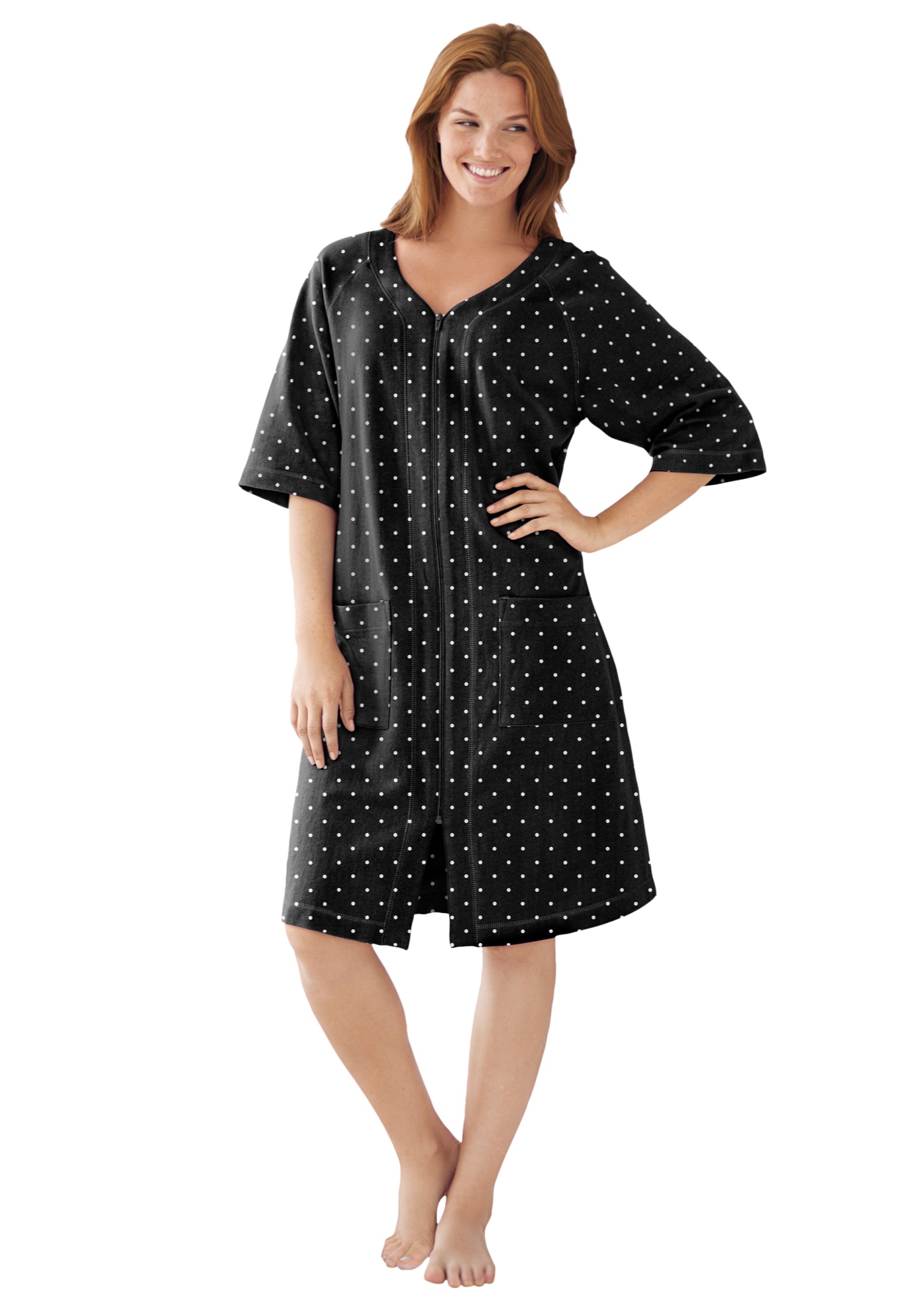 Womens Plus Size Short Terry Robe Dreams /& Co