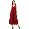 thumbnail image 6 of Bimba Women's Sundress Long Maxi Drawstring Waist Spaghetti Strap Dresses, 6 of 9