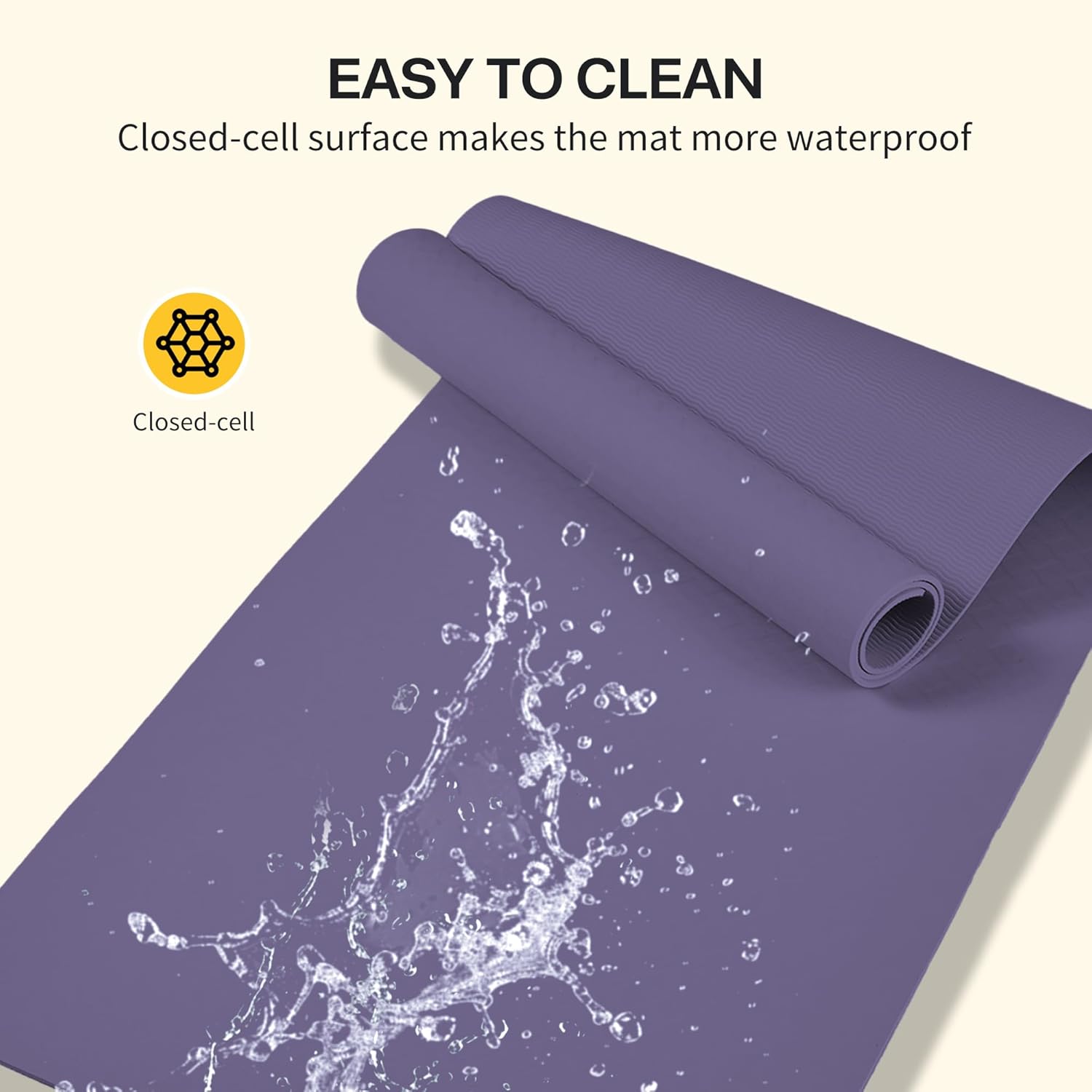Non-Slip TPE Yoga Mat for Women & Men, 72"x24" Extra-Long Pilates Mats for Hot Yoga, HIIT, Floor Workouts, Lightweight Fitness Mat with Dual Grip
