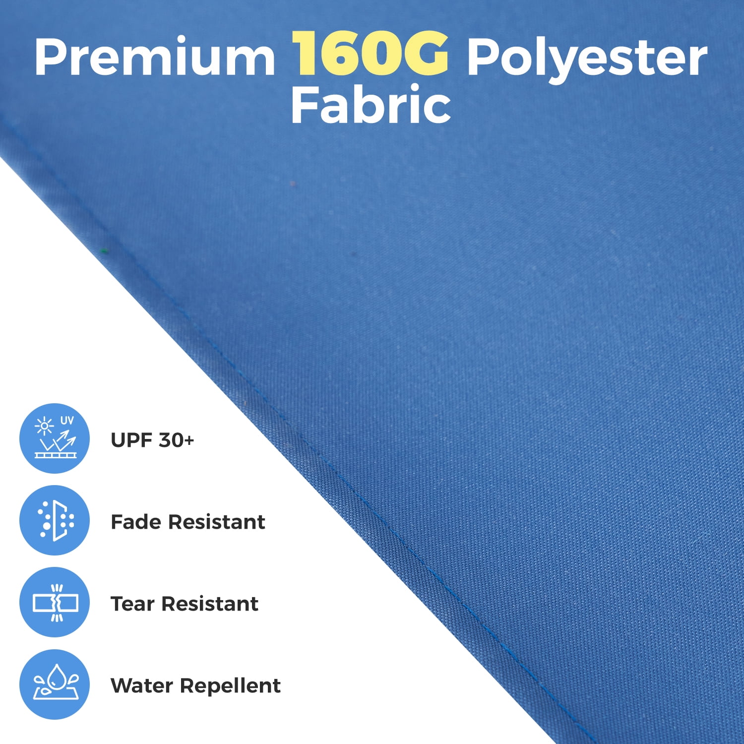 BaPiPro 15FT Blue Large Double Head Patio Umbrella with Solar LED Lights, Waterproof UV & Tear Resistant Fabric, Windproof Reinforced Steel Frame, Easy Hand Crank for Patio, Pool, Garden & Deck