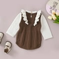 thumbnail image 5 of Generic Toddler Girls Knitted Outwear Girls Long Sleeve Splice Knitted Ruffles Sweater Baby Bodysuit Romper 1 Piece Outfits Clothes, 5 of 9