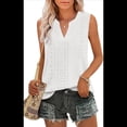 thumbnail image 3 of Camiseta Sin Mangas Holgada para Mujer, Sin Mangas, con Cuello en V, Elegante, Informal, con Ojales, Blusa de Verano M, 3 of 5