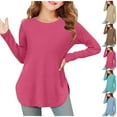 thumbnail image 2 of ShiShine Toddler Girls Long Sleeve Shirts Solid Color Crewneck Tee Tops Fall Casual Loose Blouses, 2 of 6