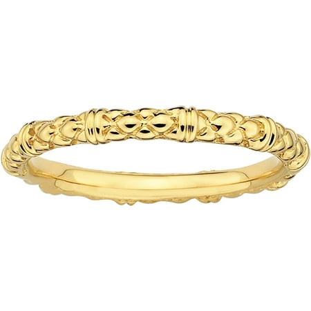 Stackable Expressions Sterling Silver Gold-Plated Cable Ring