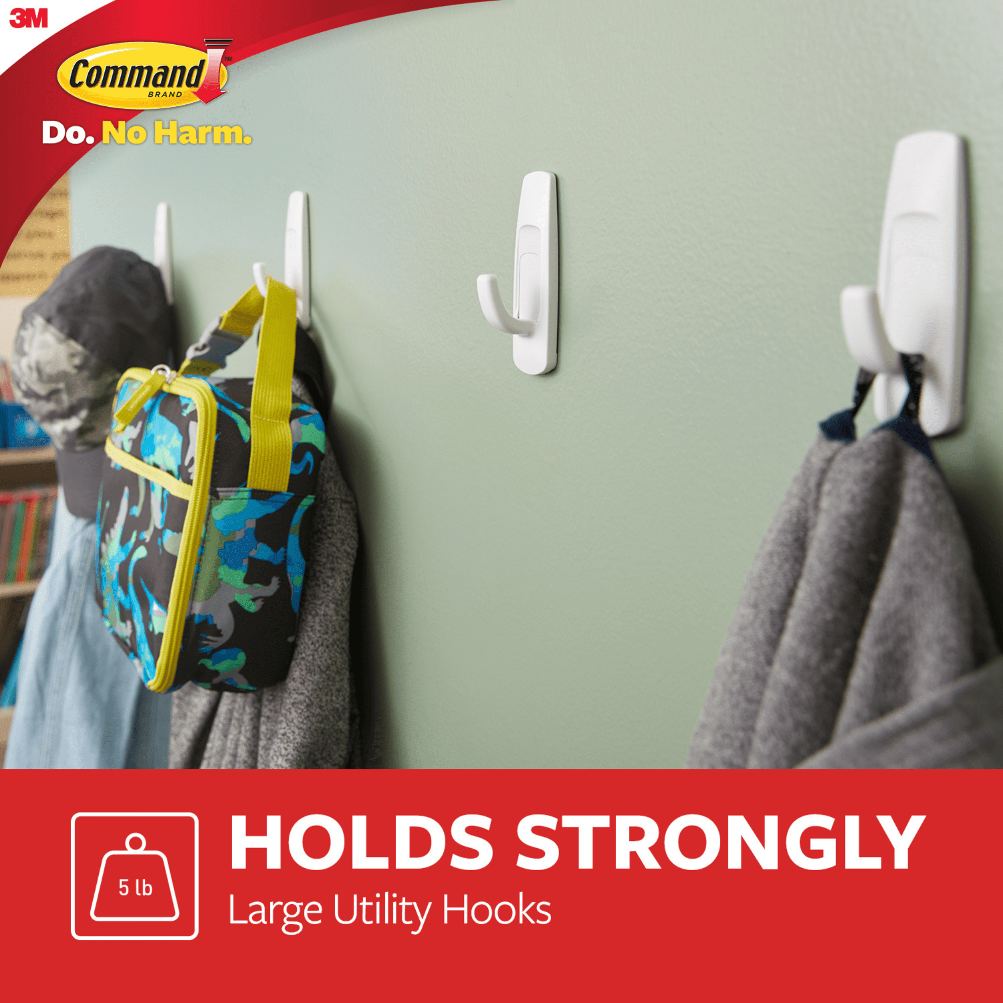 Command Large Utility Hooks [Removable]: (White) [6-pack]