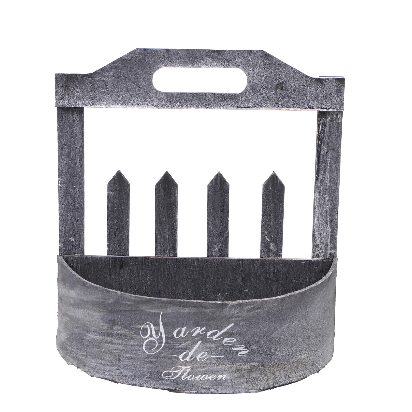 Luxshiny 1Pc Grey Wall Hanging Flowerpot Wooden Planter Vintage Style for Wall Decor