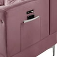 thumbnail image 3 of Contemporary Home Living 85.5" Chloe Pink Velvet Sectional Sofa Chaise with USB Charging Port, 3 of 5