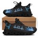 thumbnail image 1 of Yikeluo Zapatillas de malla para mujer, zapatos para tecnólogo radiológico, estampado azul, informales, ligeros, planos, para mujer, 1 of 6