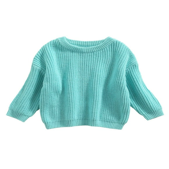 Chandails à Col pour Tout-Petits Bébés Filles Garçons Hiver Chauds Manches Longues Couleur Bonbon Pulls Tricotés Vert Clair 3-6 Mois