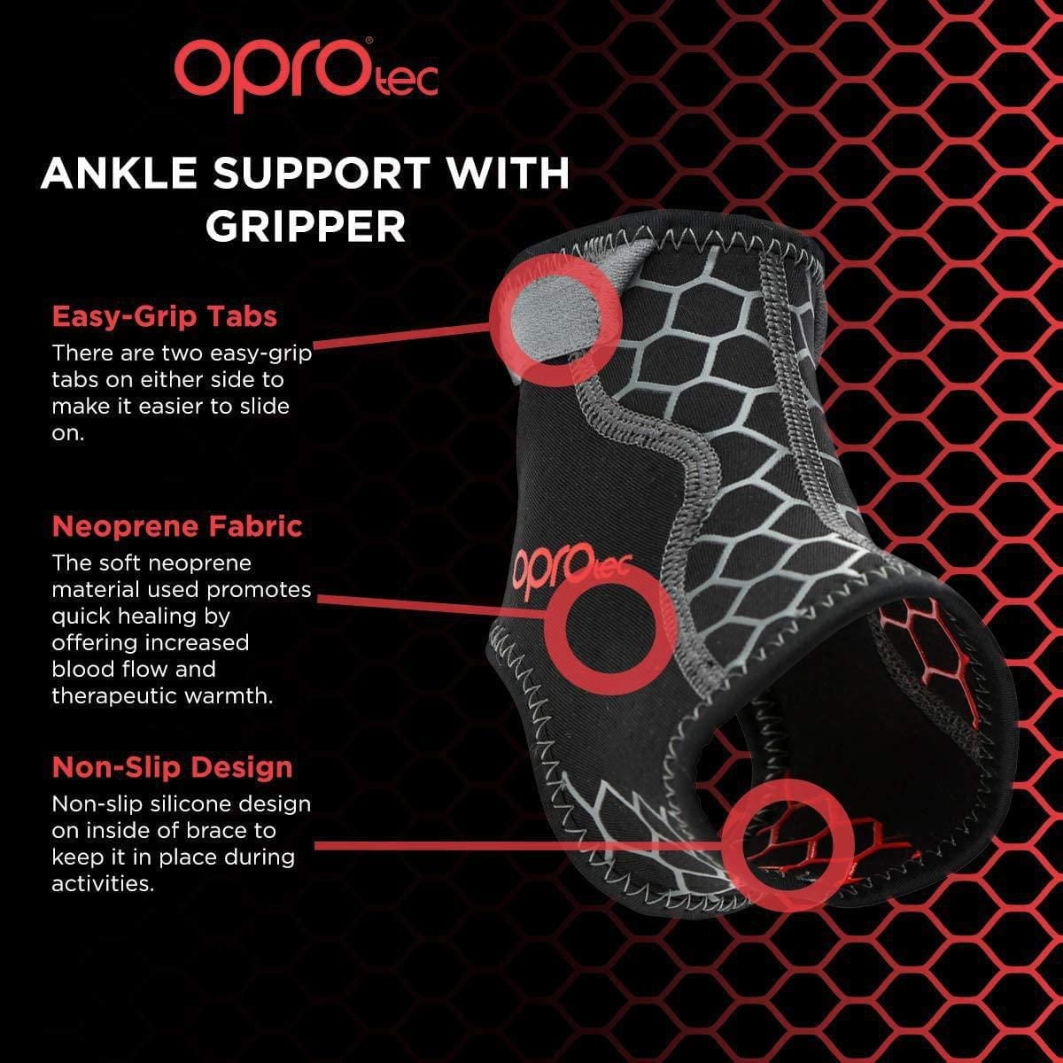 Support de cheville OPROtec avec pince - XL