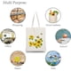 thumbnail image 4 of Bolsa de algodón con diseño de girasoles y abejas, ligera, reutilizable, ecológica, para manualidades y manualidades, multifunción., 4 of 7