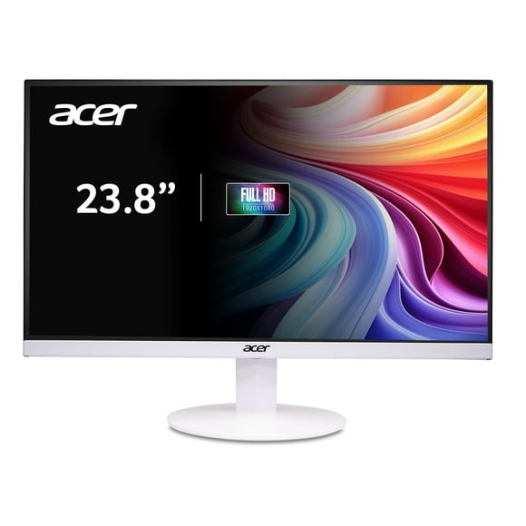 acer SB240Y G0wi 23.8" IPS Full HD Ultra-Slim Edge-to-Edge Gaming Office Monitor | Adaptive-Sync Support (FreeSync Compatible) | Up to 120Hz Refresh | 1ms (VRB) | Tilt | HDMI & VGA Ports | White