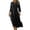 Black, variant on Qiopertar Linen Dress for Women Loose Pocket Quarter Sleeve Long Dress Casual Party Vacation Boho Maxi Dress with Pockets, Brown XL