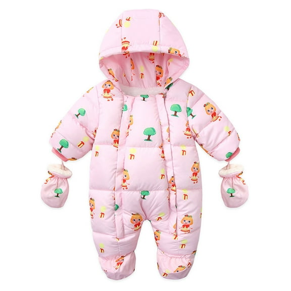 Mercatoo Newborn Baby Snowsuit Snow Outwear Infant Winter Jacket Jumpsuit Coat Hooded Boy Clothes Zipper Girl Toddler Wear Baby