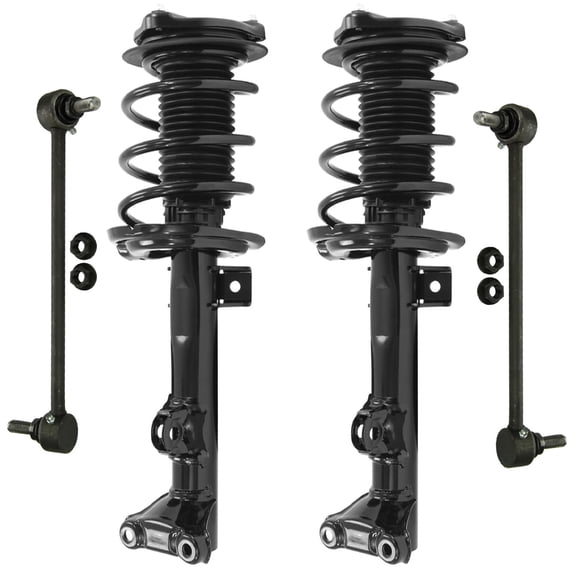 Detroit Axle - RWD Front Struts Sway Bars for 2010-2014 Mercedes-Benz E350 2015-2016 E400, 2 Struts with Coil Springs 2 Sway Bars Suspension Replacement