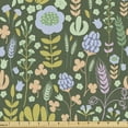 thumbnail image 1 of Floral Fabric by the Yard, Colorful Flower Assortment Spring Beauty, Decorative Upholstery Fabric for Sofas and Home Accents, Reseda Green Multicolor by Ambesonne, 1 of 5