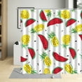 thumbnail image 4 of Summer Fruit Pineapple Pattern Bathroom Curtains Polyester Fabric Cartoons Cloth Screens Waterproof Shower Curtain With 12, 4 of 6
