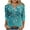 #044-Sky Blue, variant on Ounisa Women's Color Block Tops Casual 3/4 Sleeve Tunic Button Up Clothes V Neck Pullover Loose Shirts