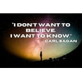 thumbnail image 2 of ArtsyQuotes 18x13 White Modern Wood Framed Museum Art Print Titled - Carl Sagan Quote: I Want to Know, 2 of 4
