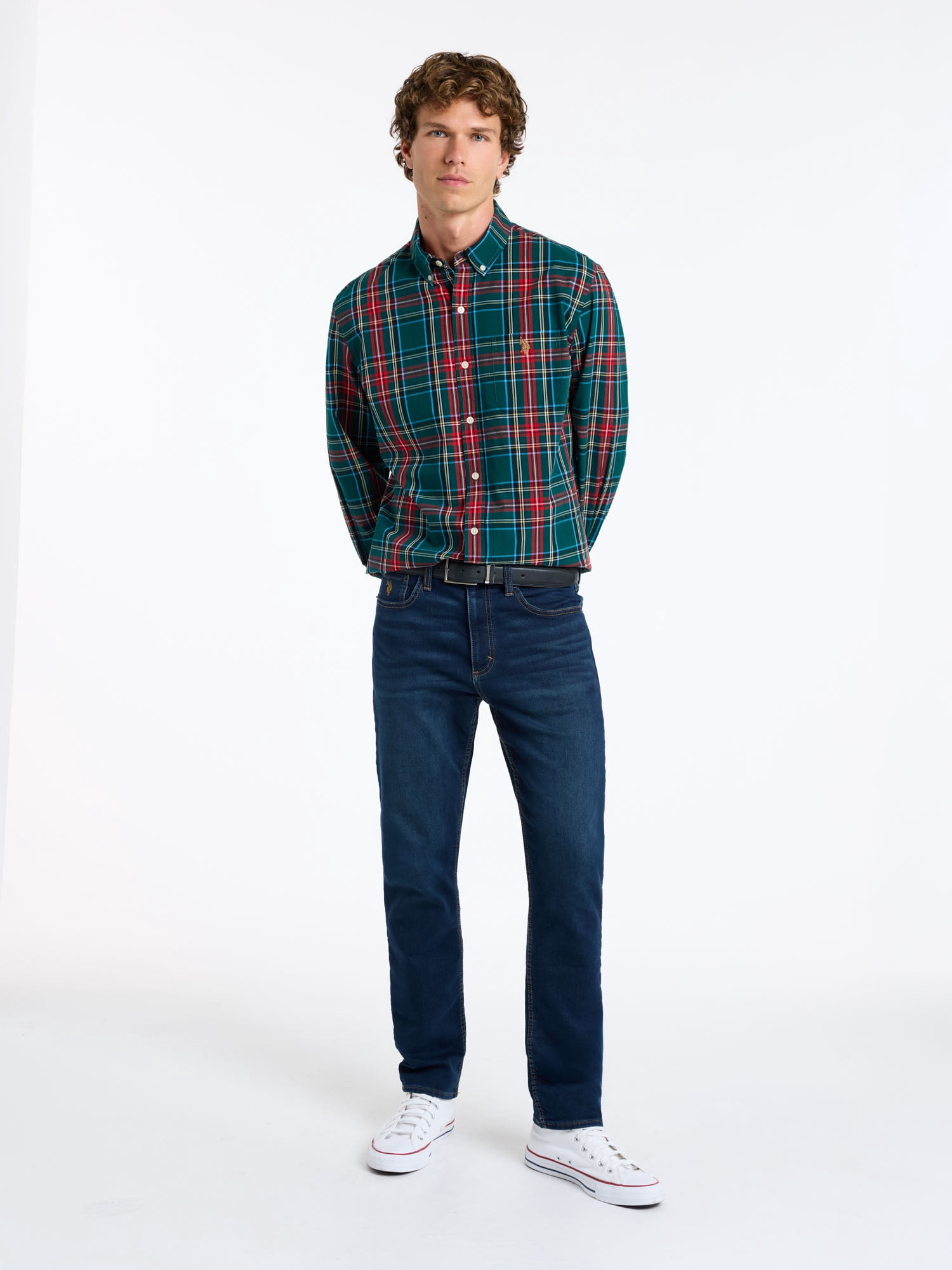U.S. Polo Assn. Men's Classic Holiday Plaid Button-Down Shirt