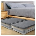 thumbnail image 4 of 3-pack 40 Quarts Large Plastic Under Bed Boxes with Wheels, Shallow Storage Tote Bins, 4 of 7