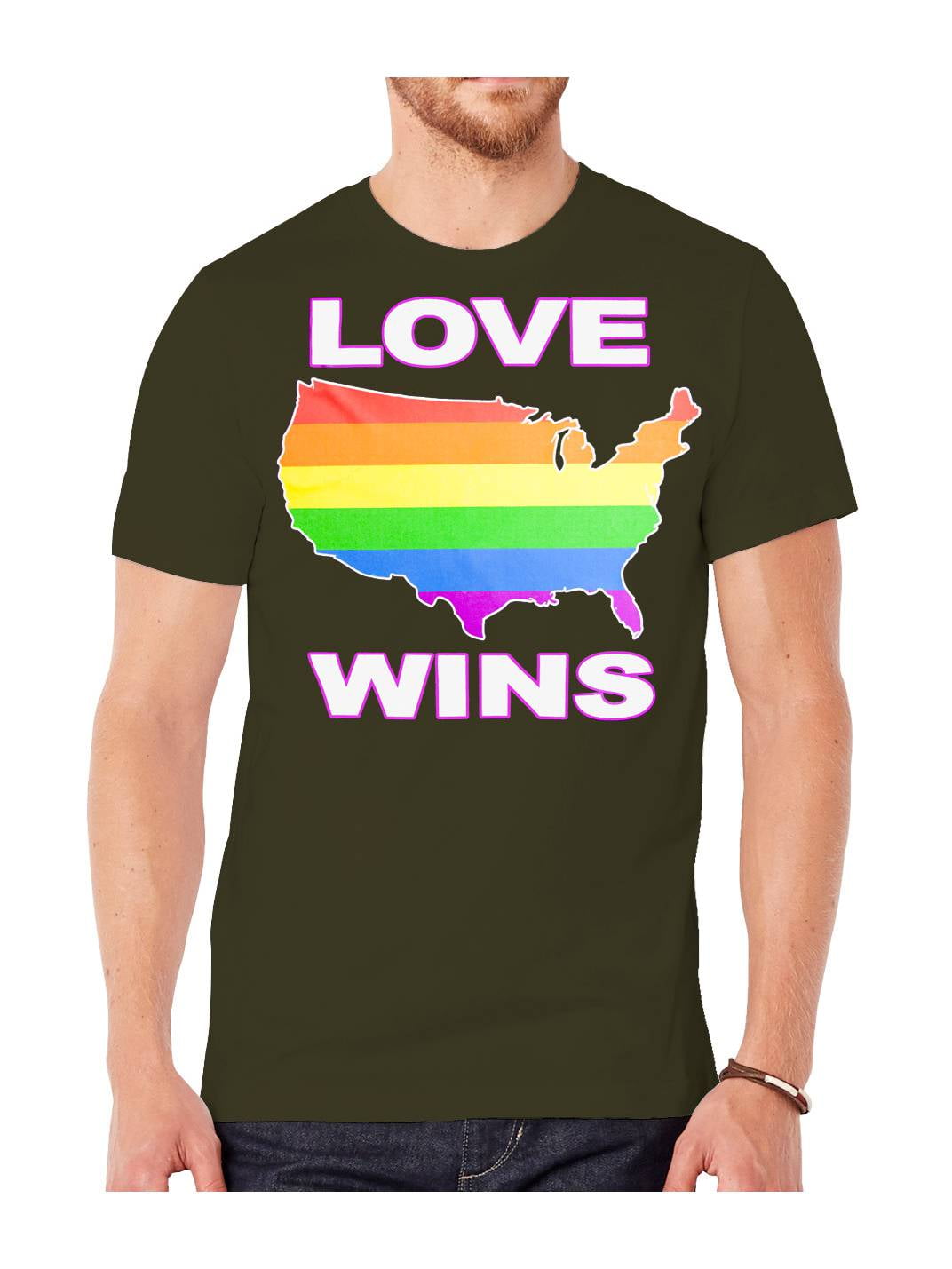 Love Wins - Mens Love Wins USA Short-Sleeve T-Shirt - Walmart.com ...