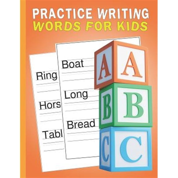 Pre-Owned Lettering Practice Paper: Practice Writing Words for Kids : Words Writing Exercise Workbook - Orange (Series #1) (Paperback)