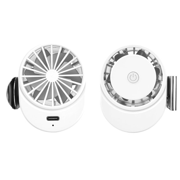 JELLOO USB Rechargeable Portable Cooling Device, Silent Mini Bladeless Cooler, Adjustable Speed Clip-on Design for Shirt, Waist, Outdoor Travel & Office