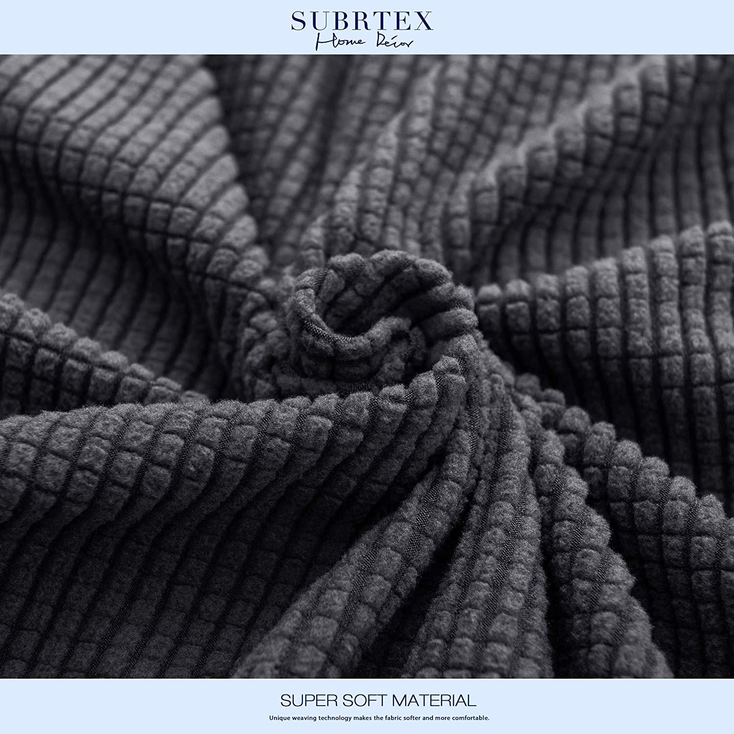 Subrtex Stretch 1-Piece Textured Grid Recliner Slipcover, Gray ...
