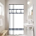 thumbnail image 2 of Stall Shower Curtain 36Wx72HInch Narrow Partition Fabric Water Resistant Shower Curtain, Navy Anchor Shower Curtain Set Machine Washable for Home Bathtubs Decor, 2 of 4
