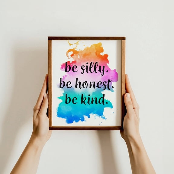 Be Kind Quote Wall Art, Inspirational Print, Colorful Motivational Poster, Positive Message Art, Uplifting Decor , For UNFRAMED Poster, Wall Art for Decor, Present, 8x12
