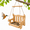 Brown, variant on Infidev Swing Wild Bird Feeder Stand for Outside, Metal Mesh Bottom, Wood Bench Shaped Bird Feeders for Outside Hanging, Swing Chair Bird Feeder for Garden Yard Patio，Porch Decoration