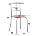 thumbnail image 2 of Hassch 3PCS Dining Table Set, Modern Kitchen Table and 2 Chairs with Built-in Storage Shelf for Small Space, Brwon, 2 of 7