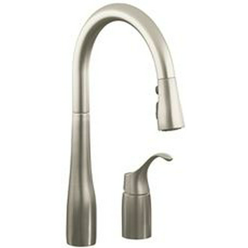 Kohler Simplice Pull-Down Kitchen Sink Faucet With 9 In. Spout Reach Stainless Steel Kohler Kitchen Faucets