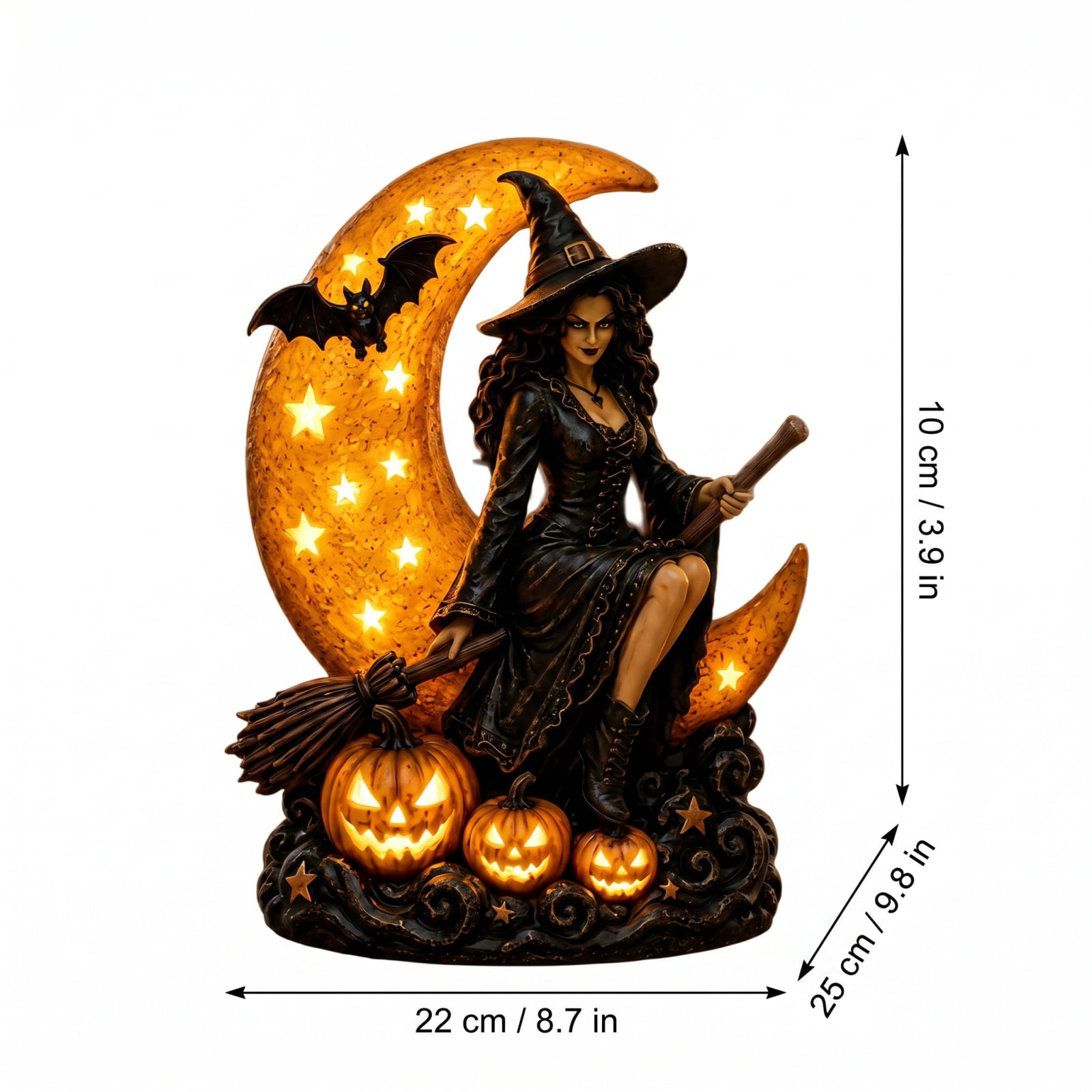 Halloween Witch Cauldron Garden Light, Outdoor Witch Light with Solar LED Projection and Garden Stake, Halloween Decor for Lawn Porch Patio Party Display