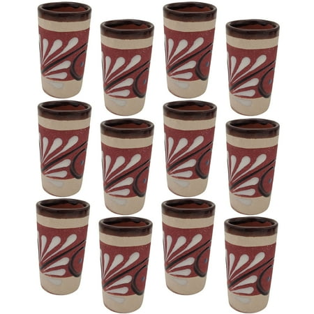 

Clay Pottery Tequilero Shot Glass Glazed Interior 2 Oz Capacity Tequila Whiskey Made in Mexico 12