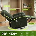 thumbnail image 6 of Massage Chairs Massage Swivel Recliner Chair with Vibration Massage and Lumbar Heating for Adults,350LBS Oversized Rocker Recliner Single Sofa with Side Pocket and USB Charge Port for Living Room,Liv, 6 of 23