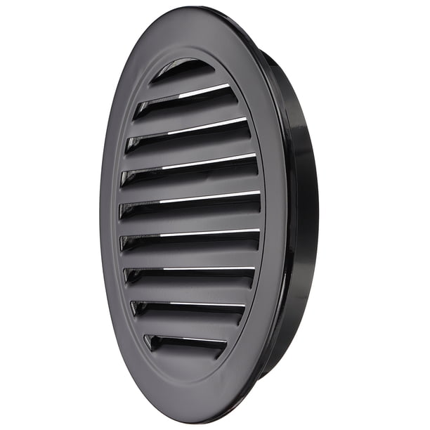 Tapa de Ventilación Redonda, Rejilla de Ventilación de Pared de Aleación de Aluminio para Escape Negra de 10 Pulgadas