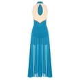 thumbnail image 4 of iefiel Robe de Danse Lyrique pour Femmes Sans Manches avec Strass Scintillants Fendue Robe Maxi Tenue de Danse de Salon Bleu Clair G, 4 of 5
