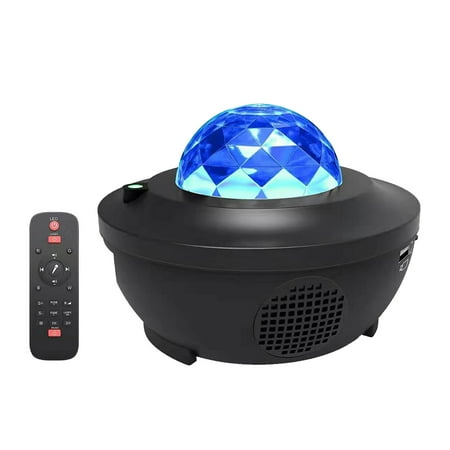 

Frcolor USB LED Projection Lamp Starry Night Music Speaker Projector with Wireless Audio Player (Black)