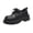 Black, variant on Women's Chunky Platform Shoes Round Toe Lace-Up Thick Sole Casual Business Work Shoes