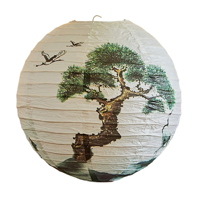 BAOPAI Paper Lanterns Classical Traditional Solid Color Lampshade Spring Decoration Lanterns Courtyard Decoration