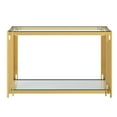 thumbnail image 3 of Contemporary Metal and Glass Console Table Gold, 3 of 5