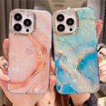thumbnail image 2 of Funda de teléfono a prueba de golpes para iPhone, carcasa de sueño brillante, grieta de mármol, 13 Pro Max, 14Plus, 14Pro Fivean unisex, 2 of 2